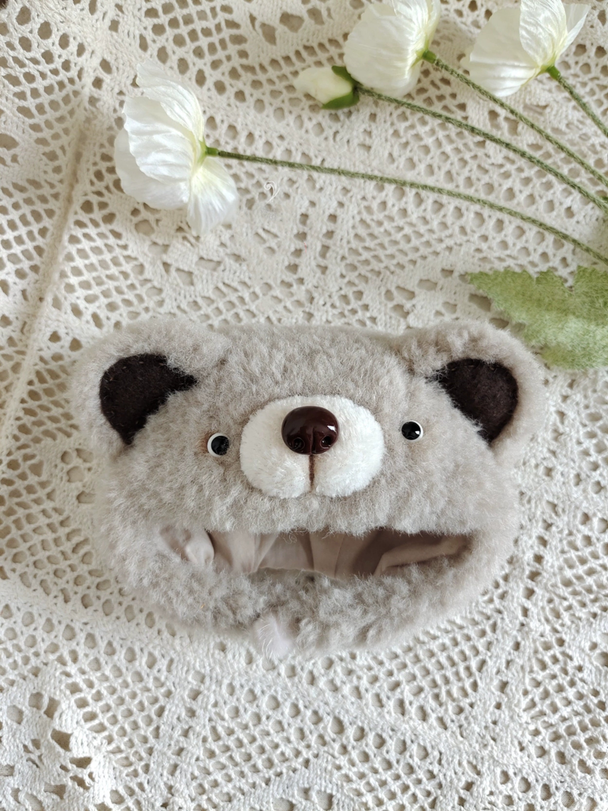 1/6" Doll Animal shaped plush hat-bear shaped hat