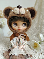1/6" Doll Animal shaped plush hat-bear shaped hat