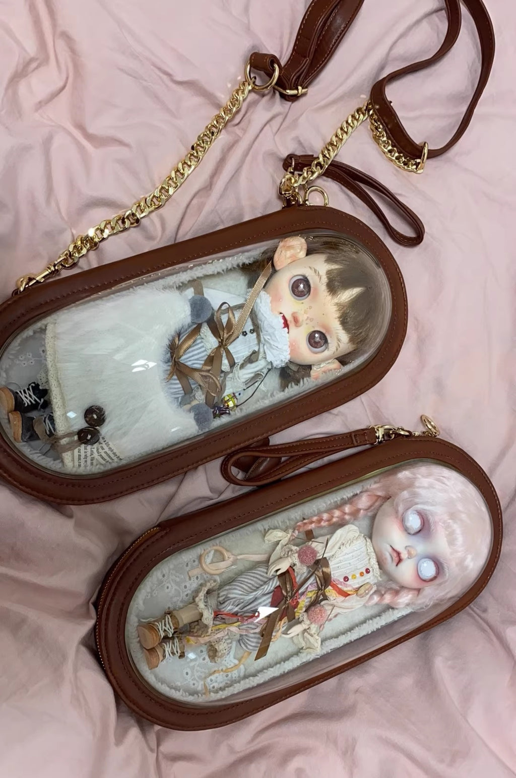 Blythe doll carry bag,1/6" BDJ carry bag,Customized carry bag,leather doll bag