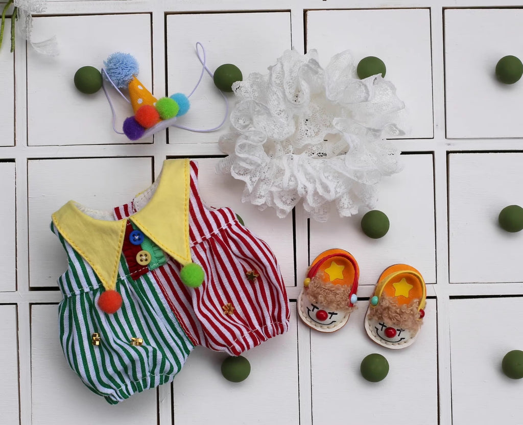 17CM Doll Clown clothing and shoe set