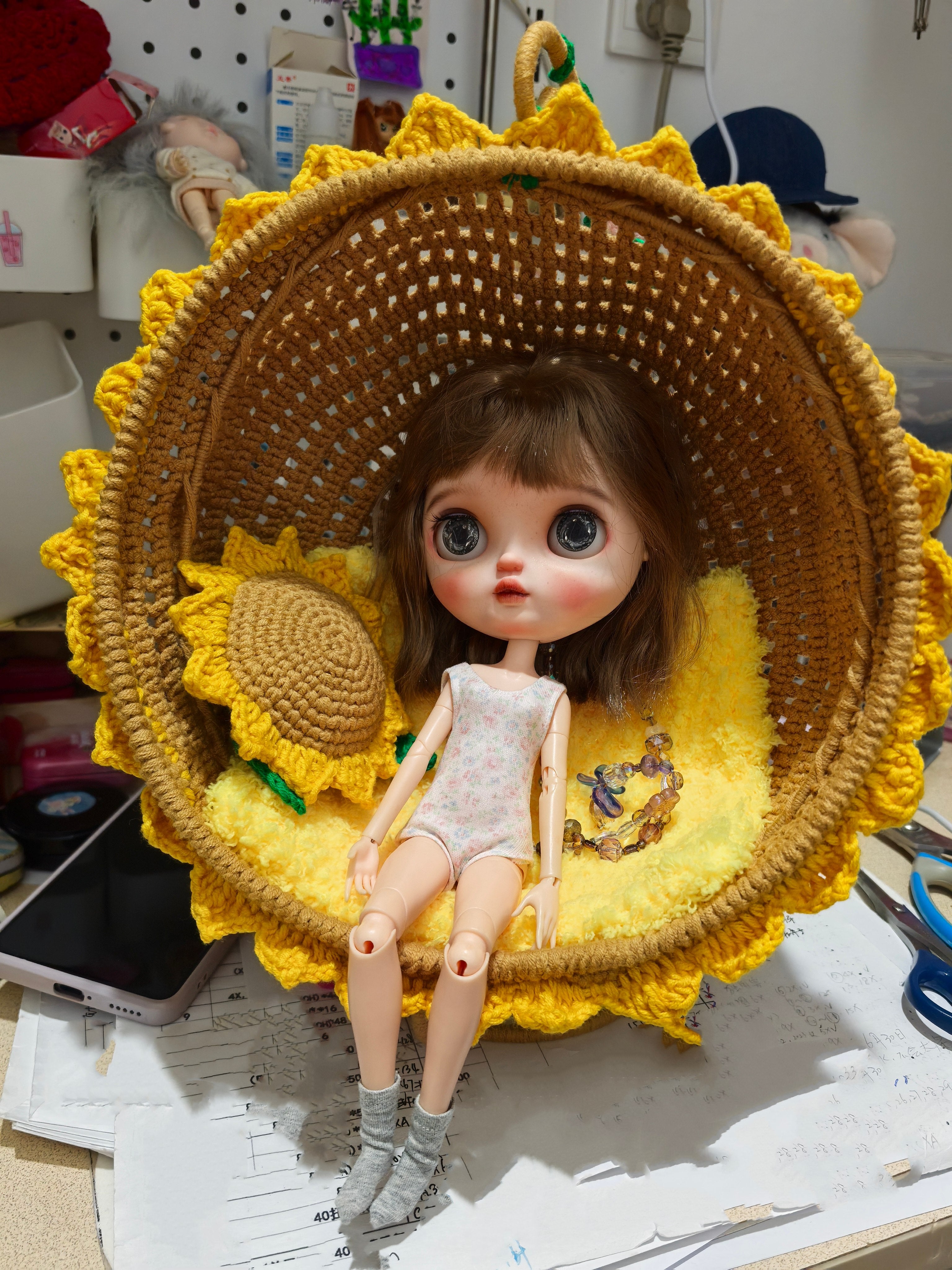 Crochet cradle chair, suitable for Blythe, OB22,OB24