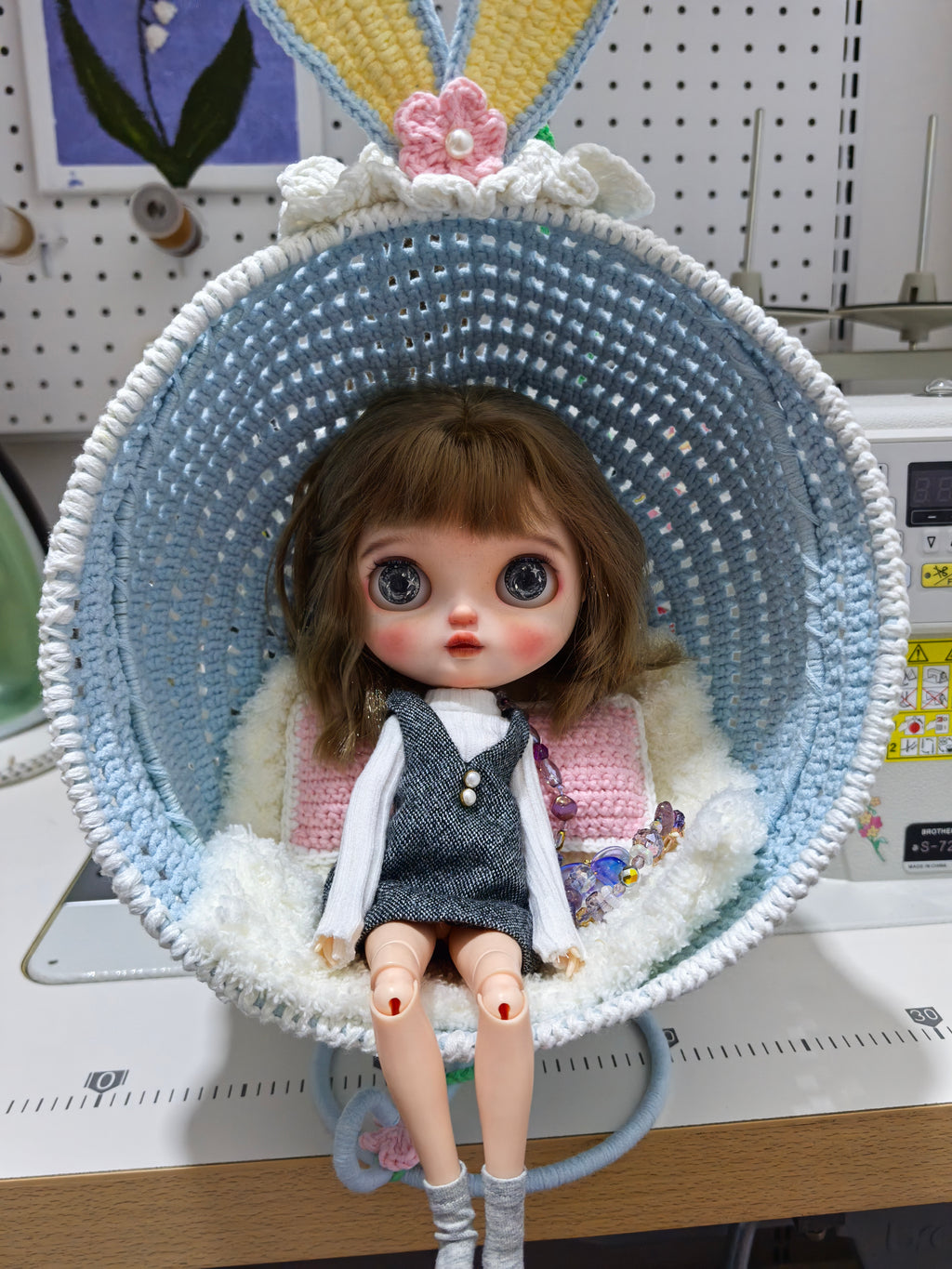 Crochet cradle chair, suitable for Blythe, OB22,OB24