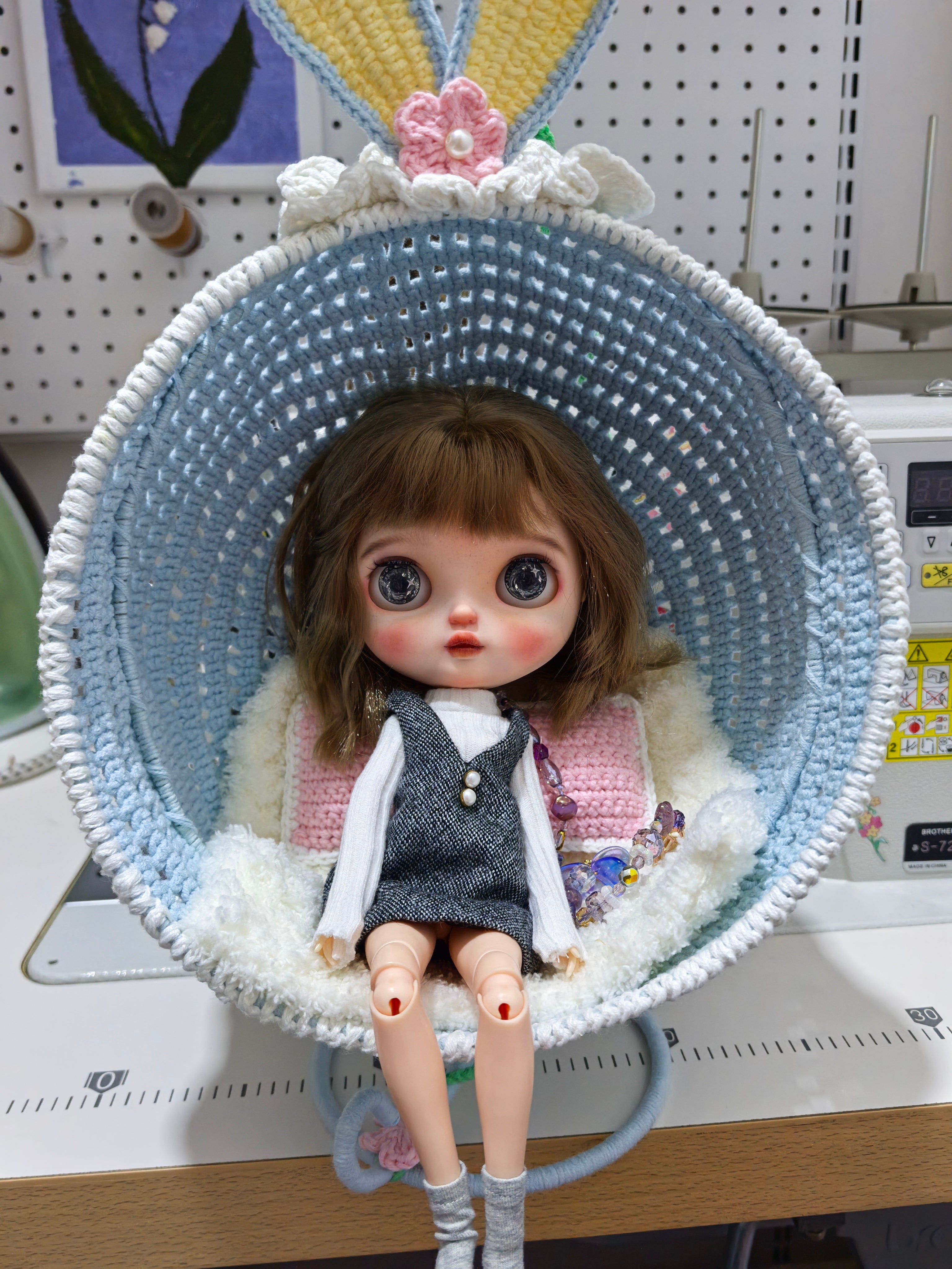 Crochet cradle chair, suitable for Blythe, OB22,OB24