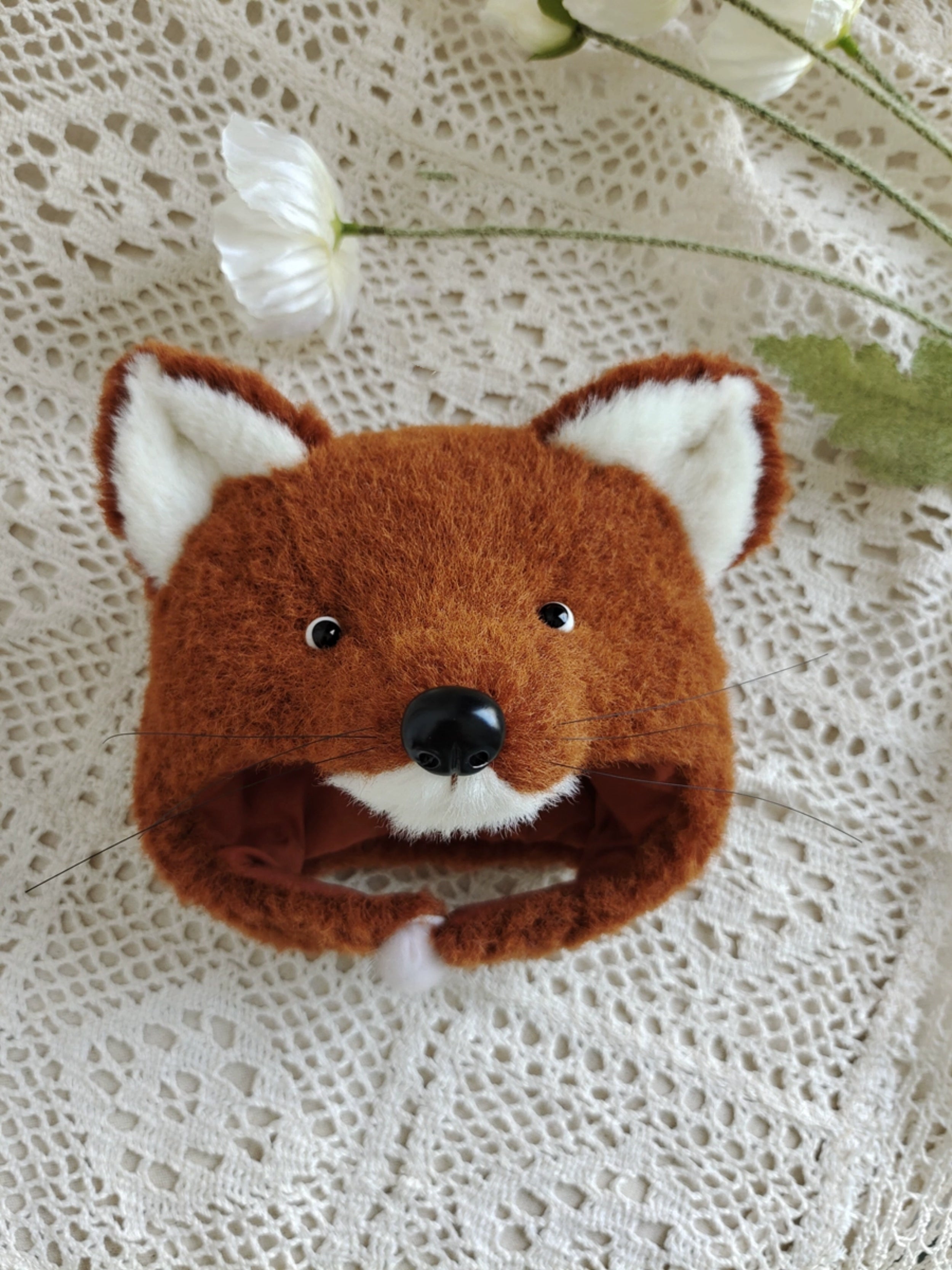 1/6" Doll Animal shaped plush hat-fox shaped hat