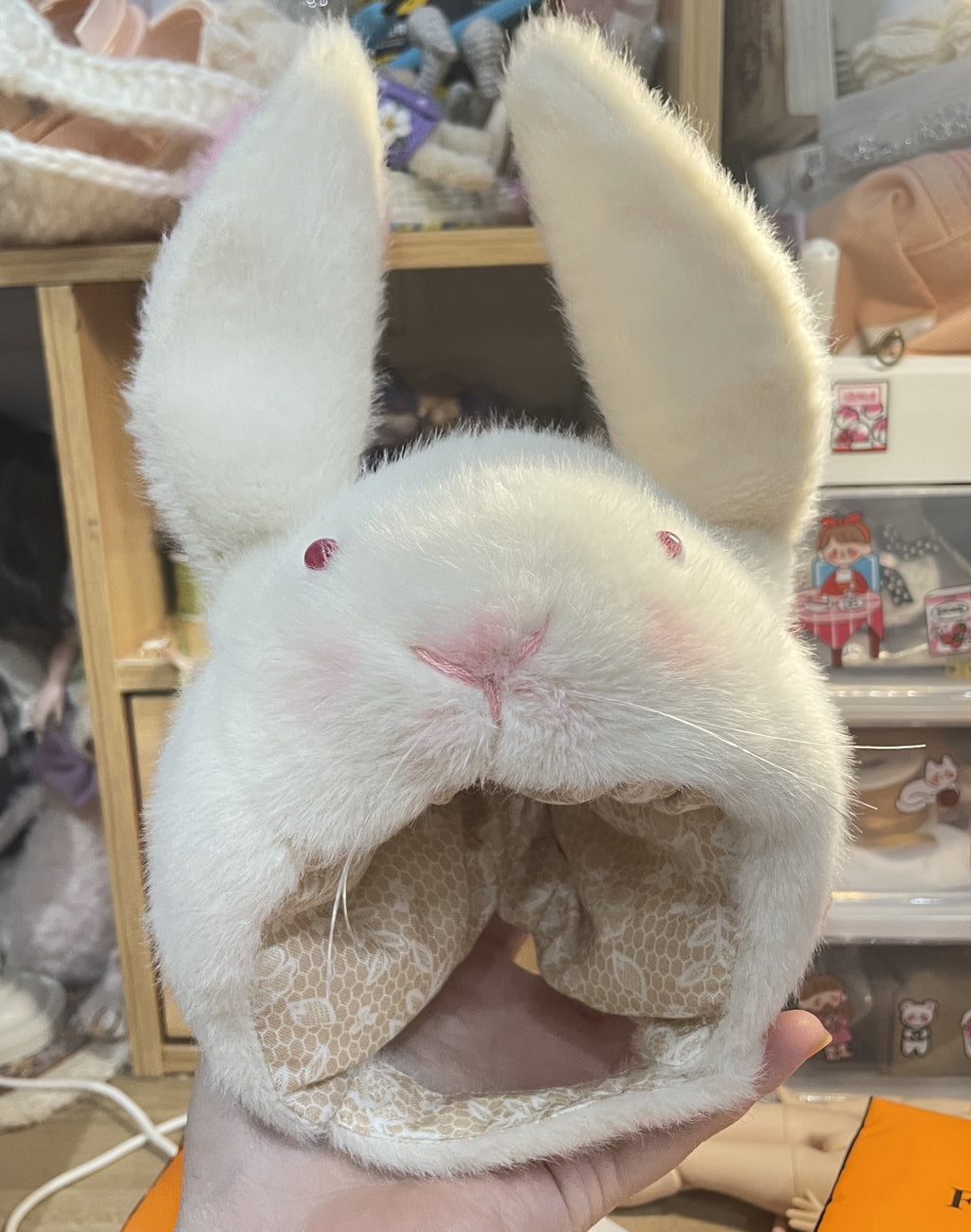 1/6" Doll Animal shaped plush hat-rabbit shaped hat