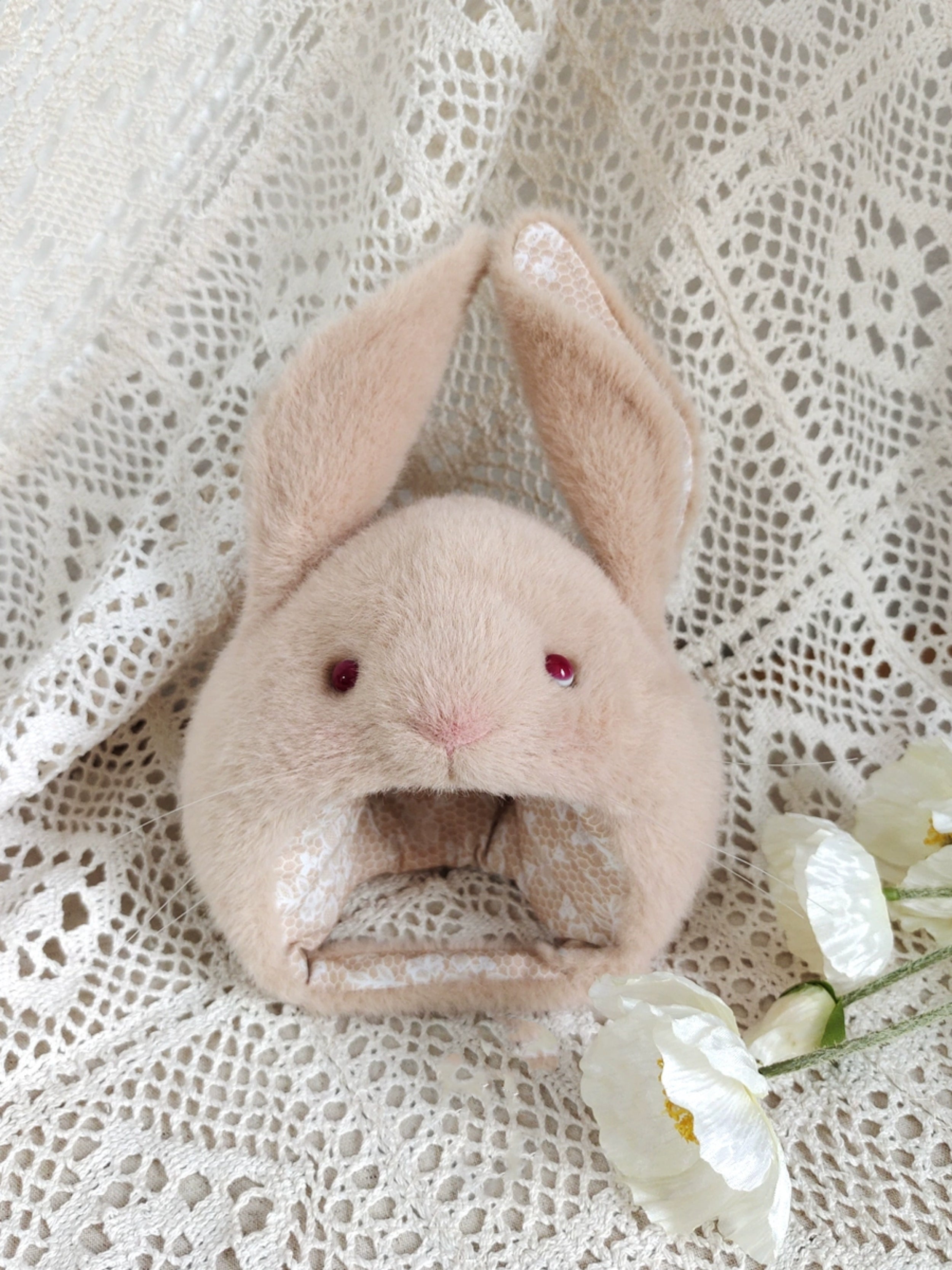1/6" Doll Animal shaped plush hat-rabbit shaped hat