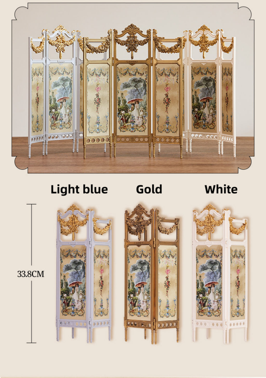 1/6 "Auguste Triple Fold Screen