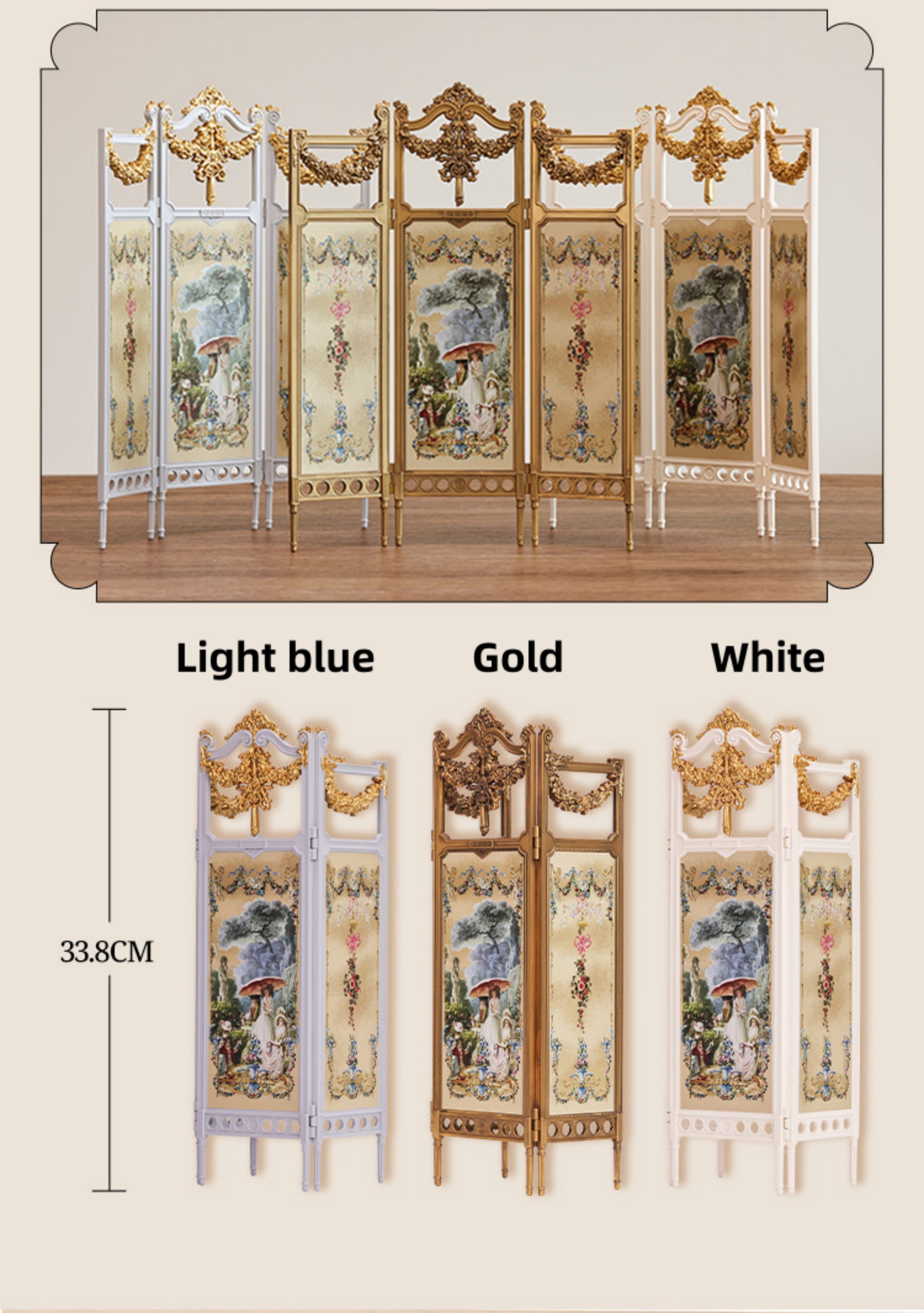 1/6 "Auguste Triple Fold Screen